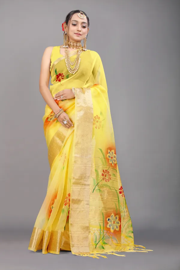 YELLOW_WOVEN_WORK_ORGANZA_SAREE